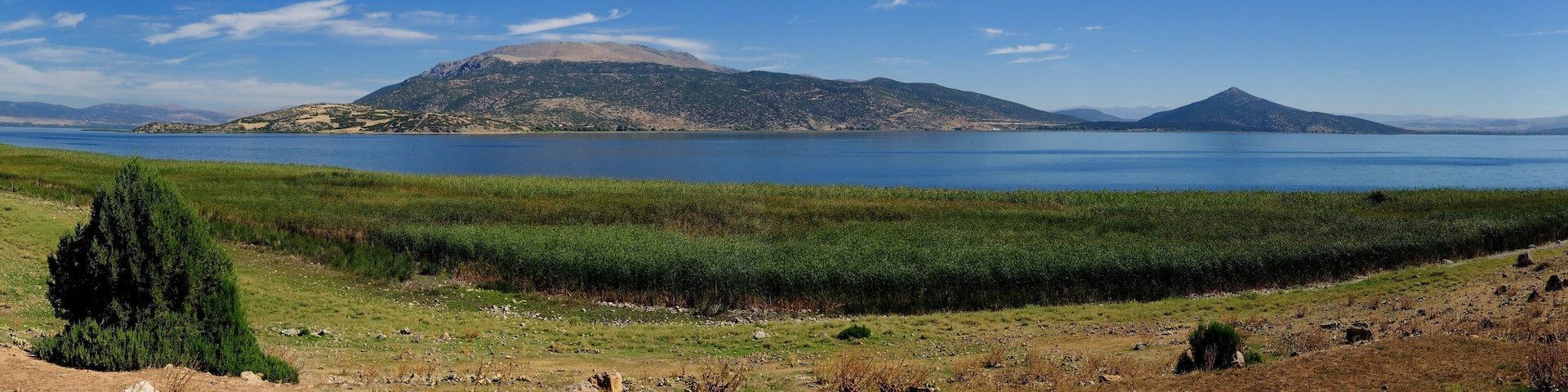 Egirdir lake and reeds panaroma, Isparta Turkey