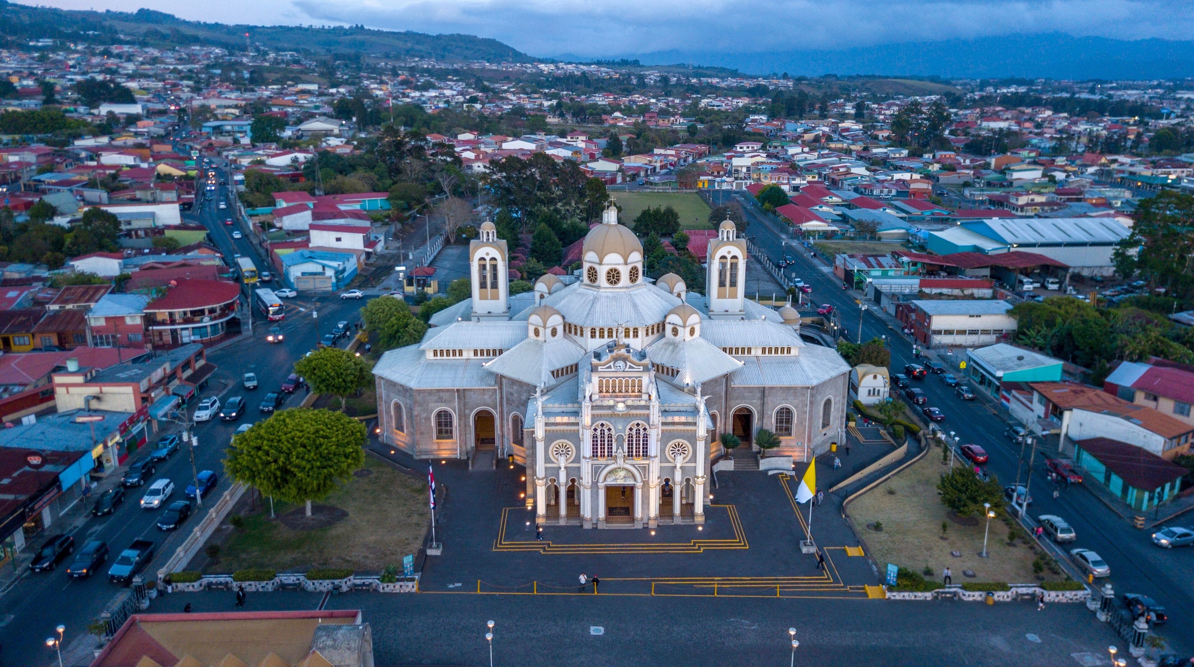 Aerial view of the Basilica of Cartago, Costa Rica