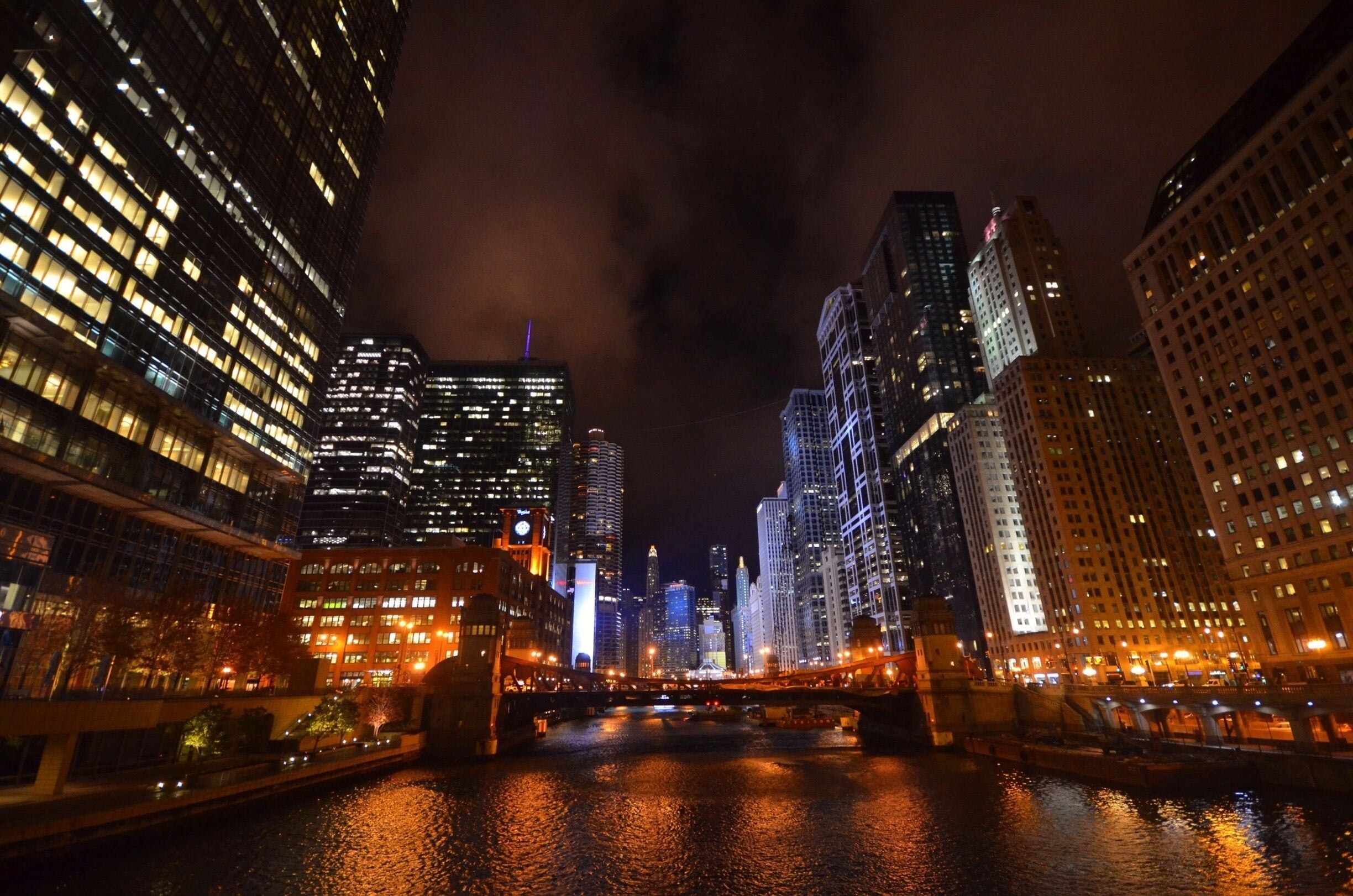 Chicago, Illinois at night.

Great city to explore either on foot or by using its great public transport system. Lots to see, from the jewelry and theater districts through to the aquarium. Be sure to catch a football game at Soldier Field, too!