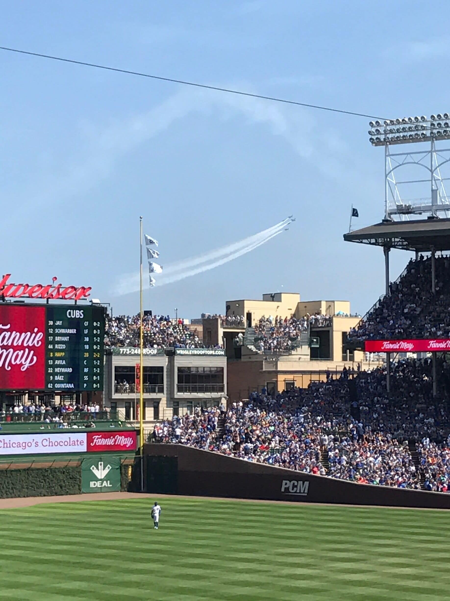The Blue Angels flying during a baseball game at Wrigley...is there anything more American than that? #lifeatexpedia #summer #chicago 