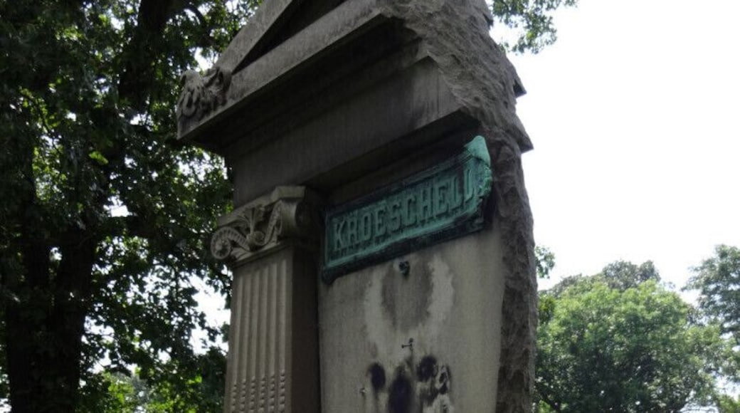 This monument in Graceland Cemetery in Chicago's Uptown neighborhood has seen better days. Graceland opened in 1860 and is the final home for many famous burials and monuments by famous architects.
