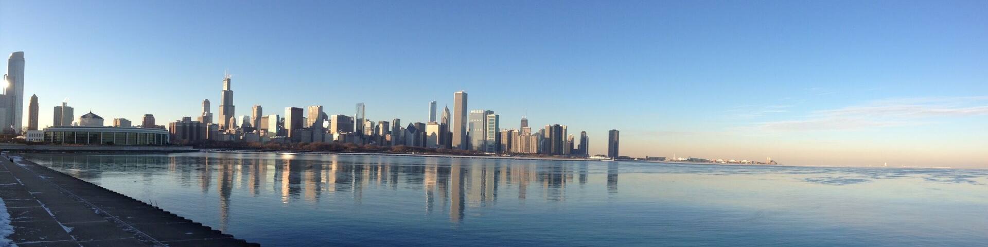 Chicago on a clear winter day.