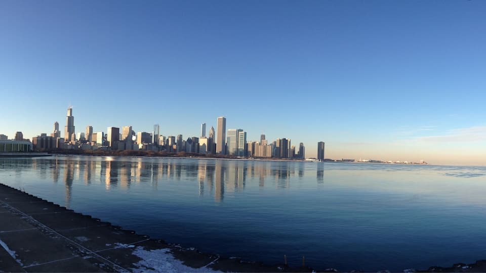 Chicago on a clear winter day.