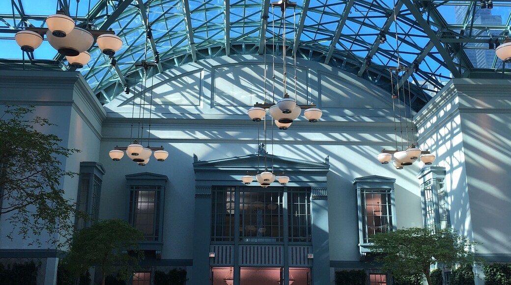 Top floor of the Harold Washington Library in Chicago. Beautiful atrium
