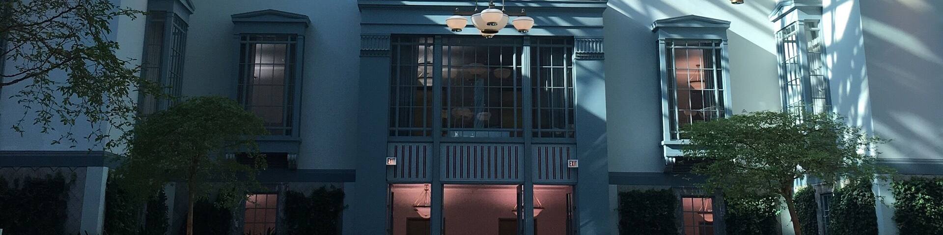 Top floor of the Harold Washington Library in Chicago. Beautiful atrium