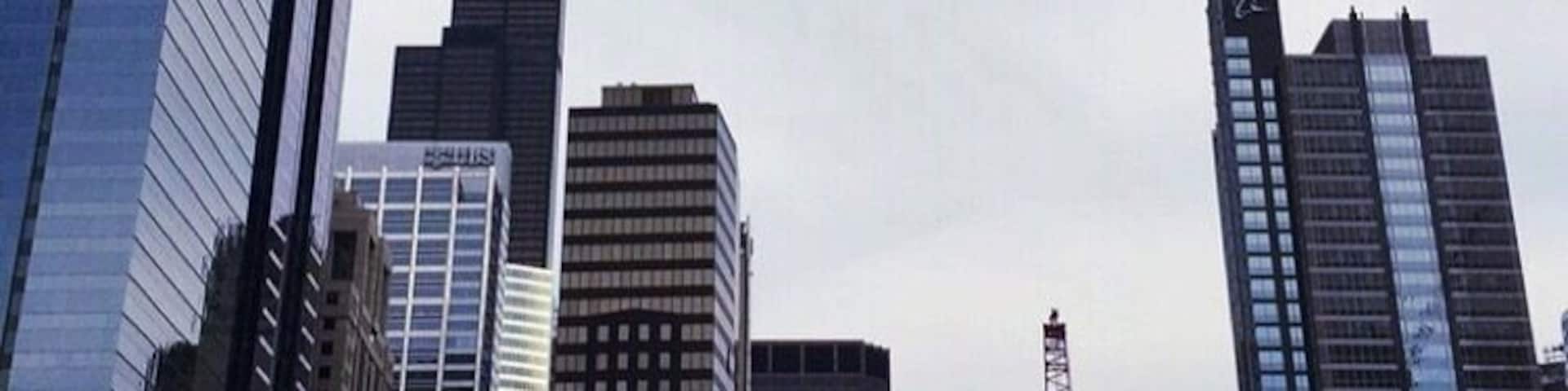 The view from the Holiday Inn-Chicago Mart Plaza Entrance.