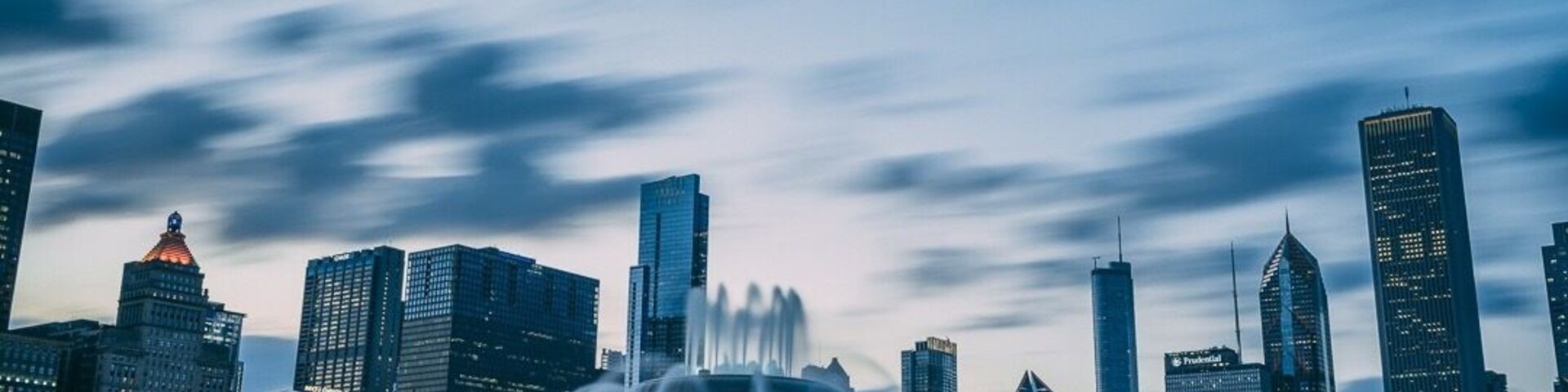 Long exposure taken at sunset In May at buckingham fountain