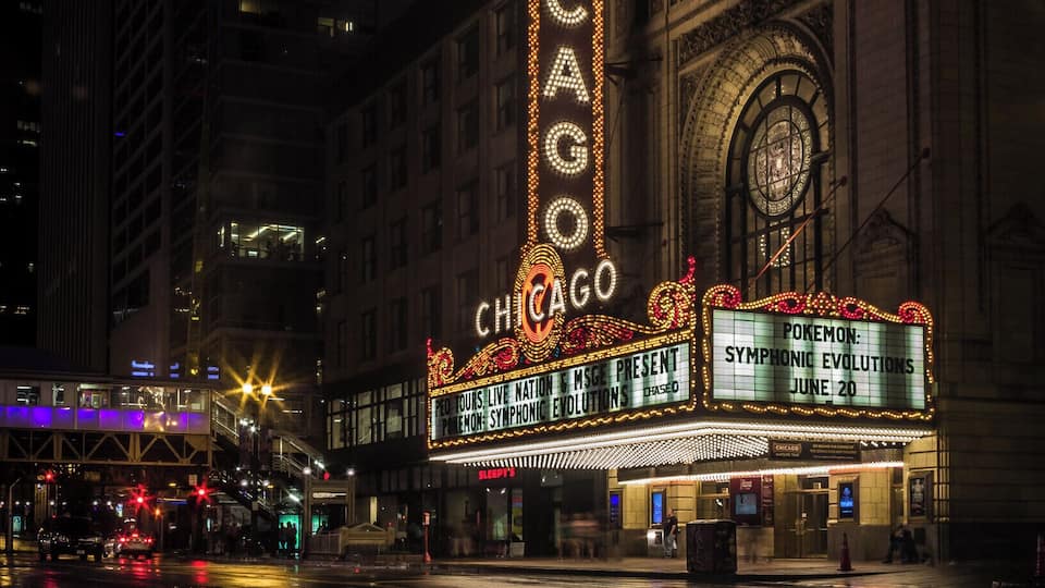 Iconic signage in Chicago. It's best to go when it's all lit up for the best shots. It was quite a rainy night in Chicago when I tried to take this shot.