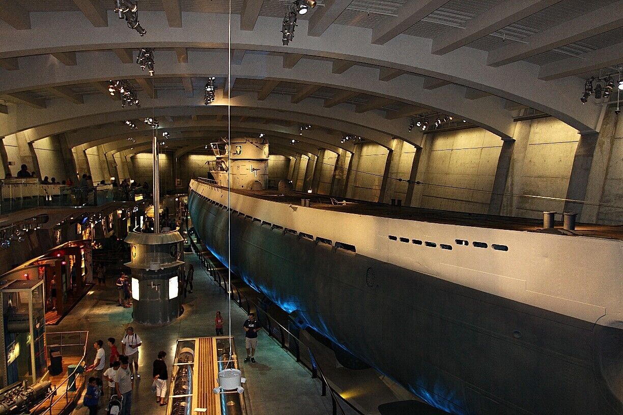 On June 4, 1944, a German submarine known as U-505 was prowling off the coast of West Africa on a hunt for American and Allied ships, when depth charges from the USS Chatelain blasted the dreaded U-boat out of hiding.
It was the end of a violent run for U-505, which had terrorized the Atlantic Ocean as part of a massive U-boat campaign that almost altered the outcome of World War II.
The Museum of Science and Industry invites you to step inside the real U-505—the only German submarine in the United States, and, now, a national memorial to the 55,000 American sailors who gave their lives on the high seas in WWI and WWII.