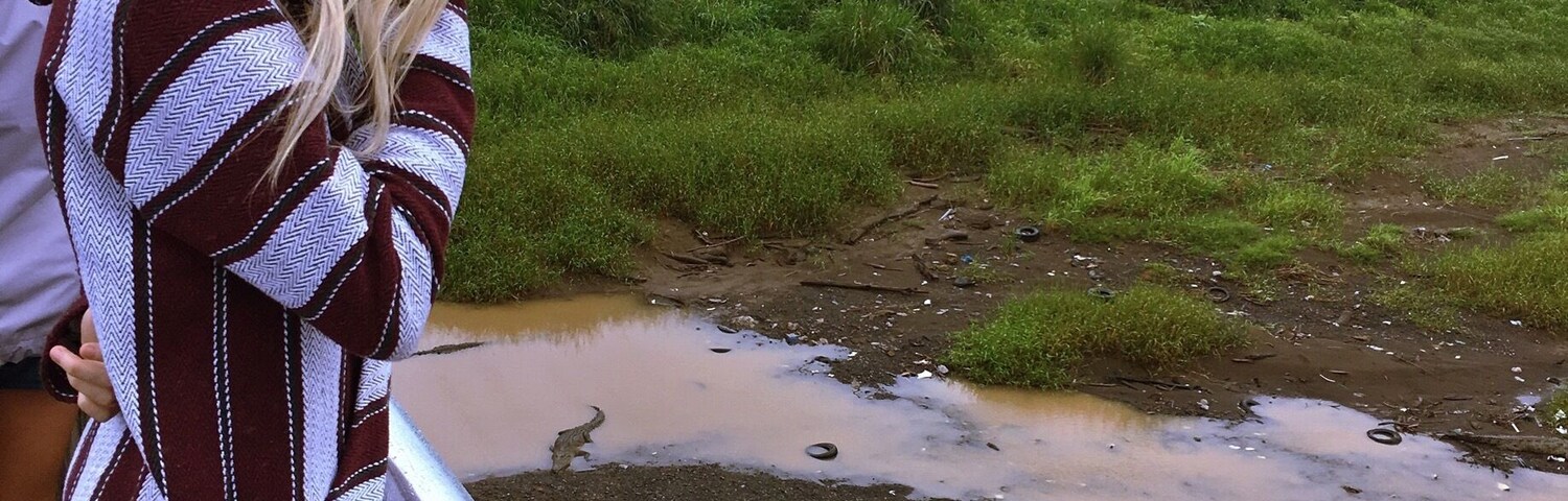 Welcome to Rio Tarcoles, where tourists stop to view these ancient dinosaurs.
I've heard a few stories about this place, one being that locals sometimes toss live chickens off the bridge to put on a "show". I also read somewhere that a drunk man was bet $20 to swim across the river...and he did, but didn't quite make it.
If you are at all amazed by crocodiles, this place is crazy cool. I've been here a couple of times and still get excited by the number of crocs there are. Once in awhile you'll see a stork slowly walk up to a croc, almost as if he's doing a dare, and the croc will slowly swim towards him. You get your camera ready waiting for something to go down. The stork usually smartens up and flys off though.
#riotarcoles #tarcoles
#costarica #crocs #river #centralamerica