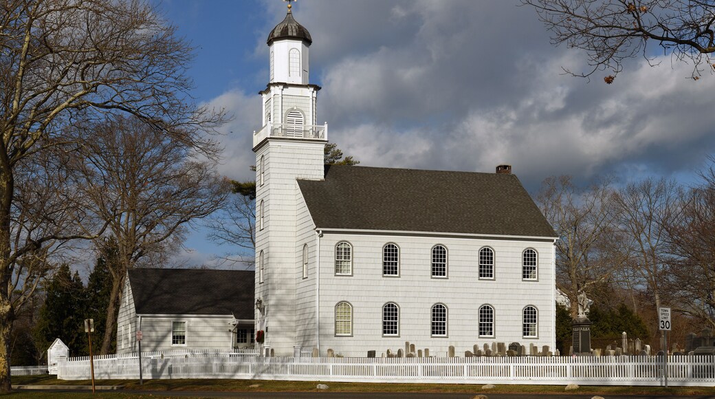 Setauket Presbyterian Church (1812), First Presbyterian Church of Brookhaven, and Burial Ground, historic church and cemetery. Setauket, Suffolk County, New York