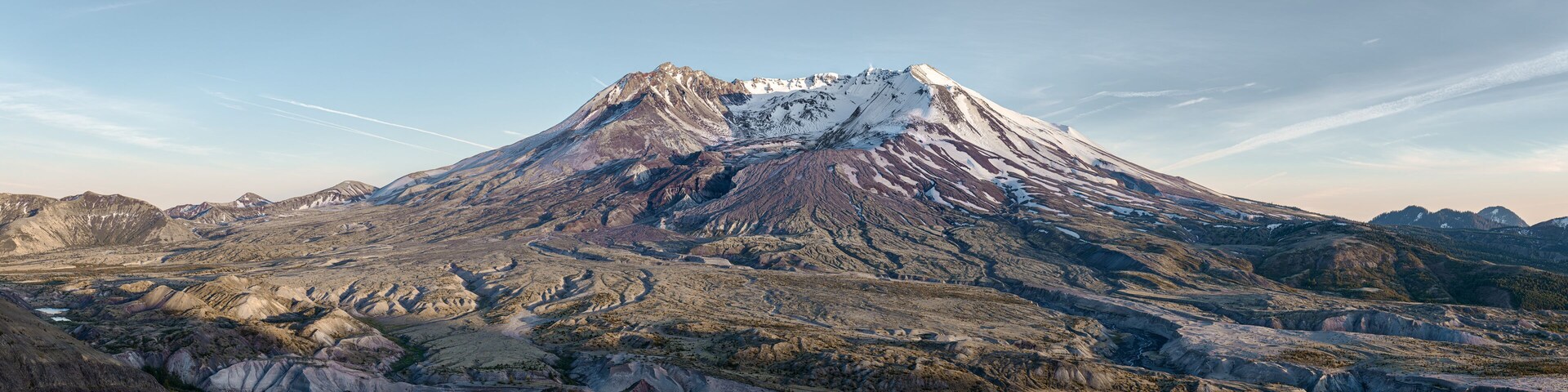 Mt St Helens Evening Panoramic Photograph