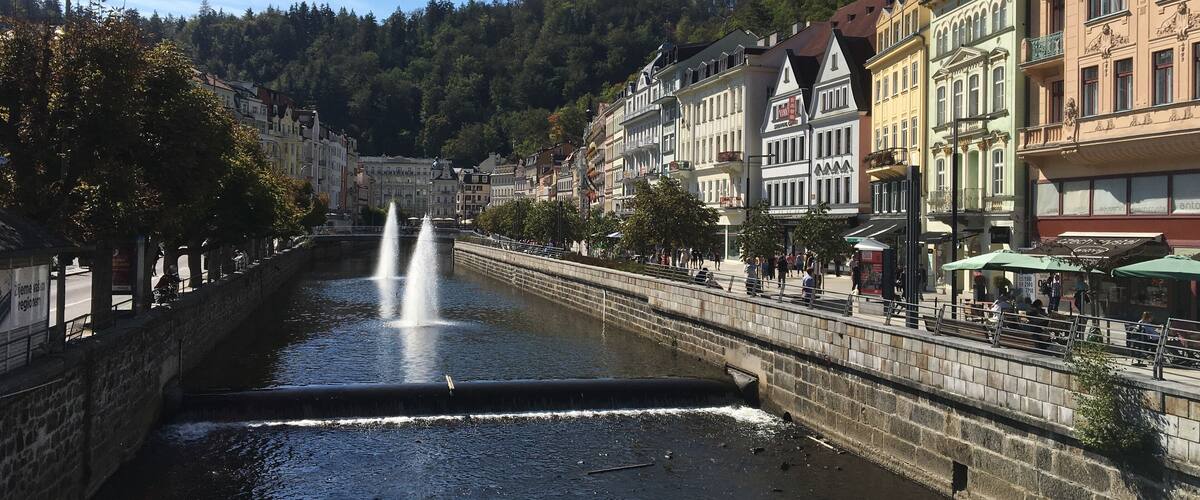 Mineral water Mecca. Karlovy Vary, Czech Republic.