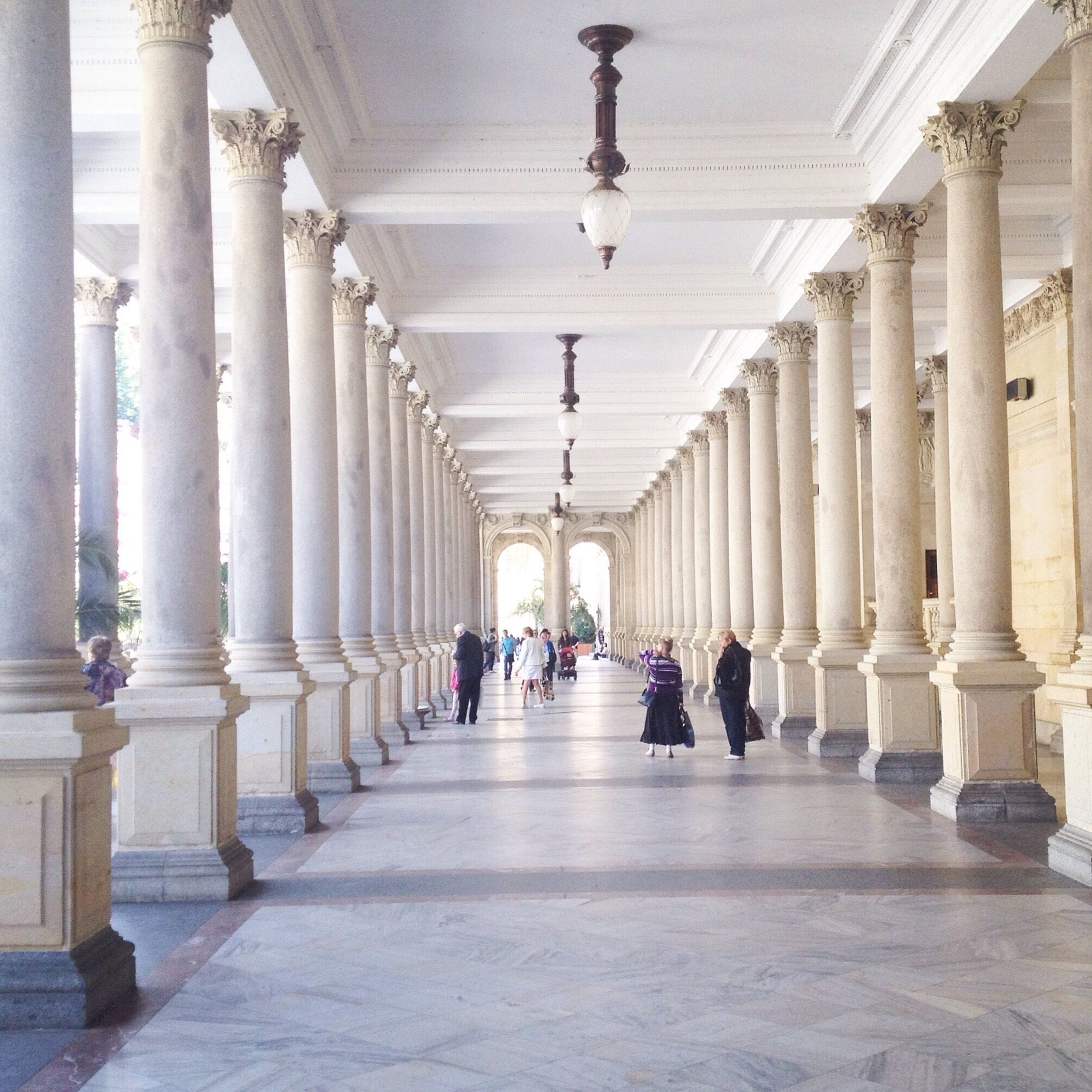 Karlovy Vary Mill Colonade with its beautiful architecture makes it the citys most atractive sight
