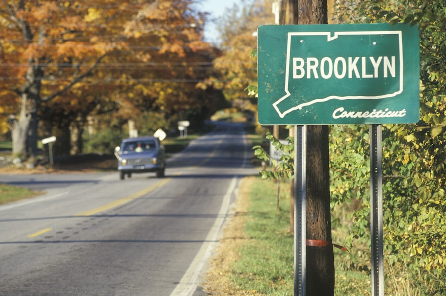 A sign for Brooklyn, Connecticut