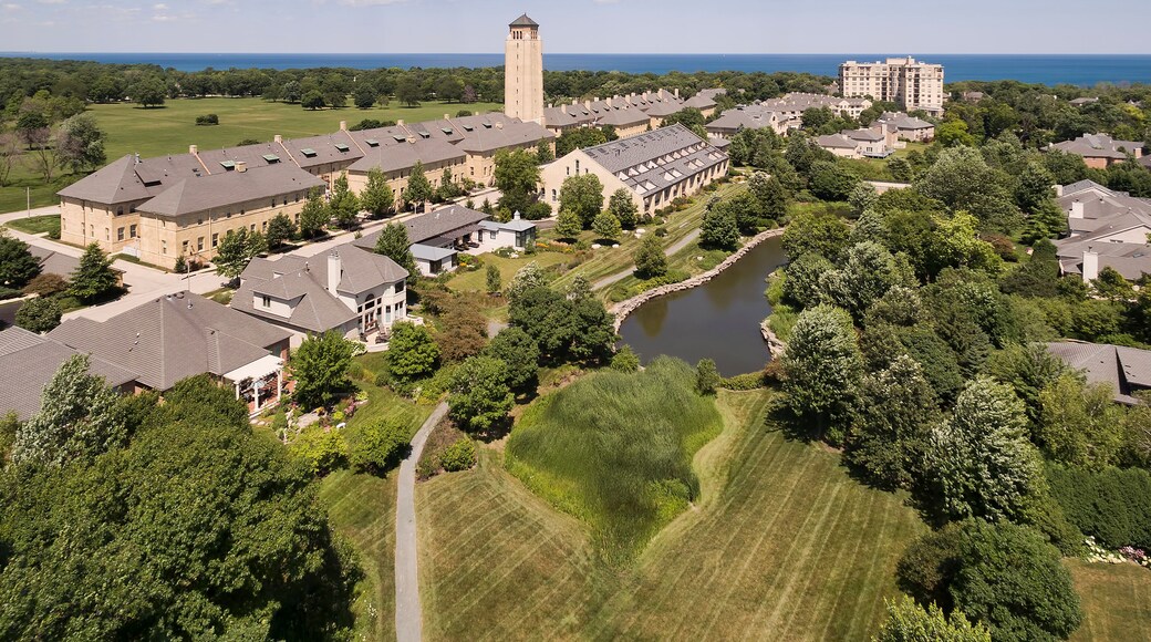 Aerial of Lakeshore Development with Pond