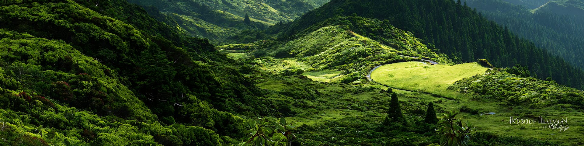 Misty mountain valley