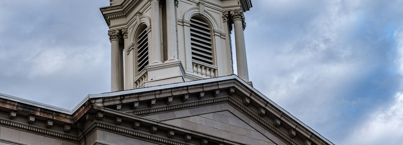 Town Hall of Irvington, NY clock tower