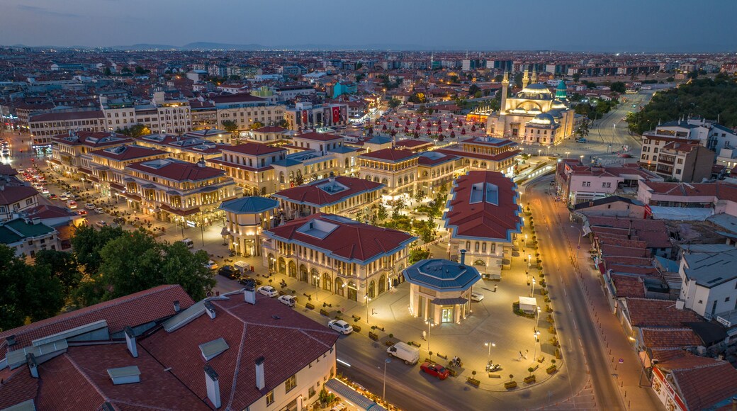 A view of the Mevlana Museum and Sultan Selim Mosque in Konya, one of the world's famous cities. Konya, Turkey- September 27, 2025.