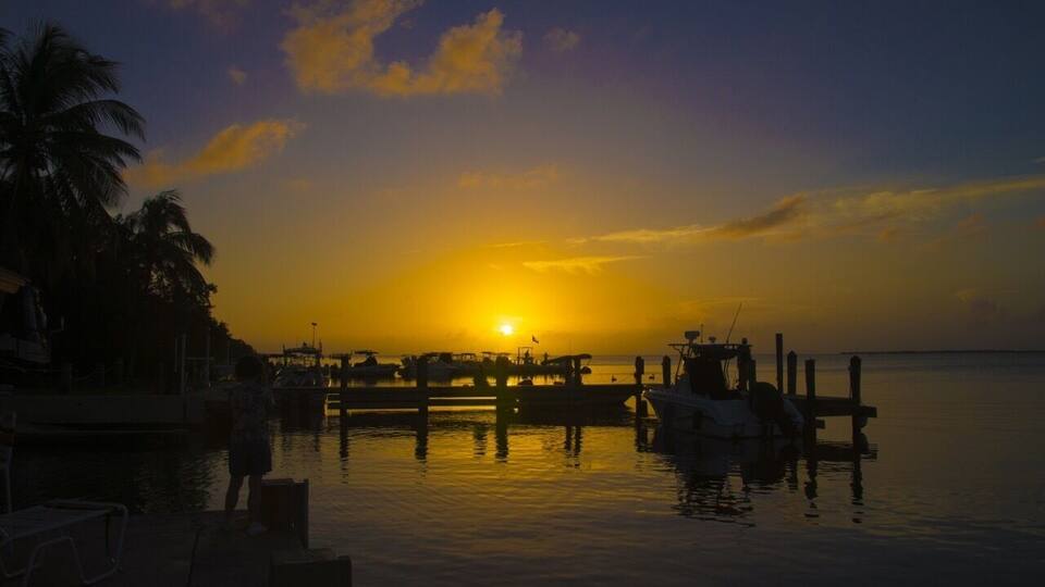 Nice views looking east from the Key Largo RV campground at sunset December 2015.