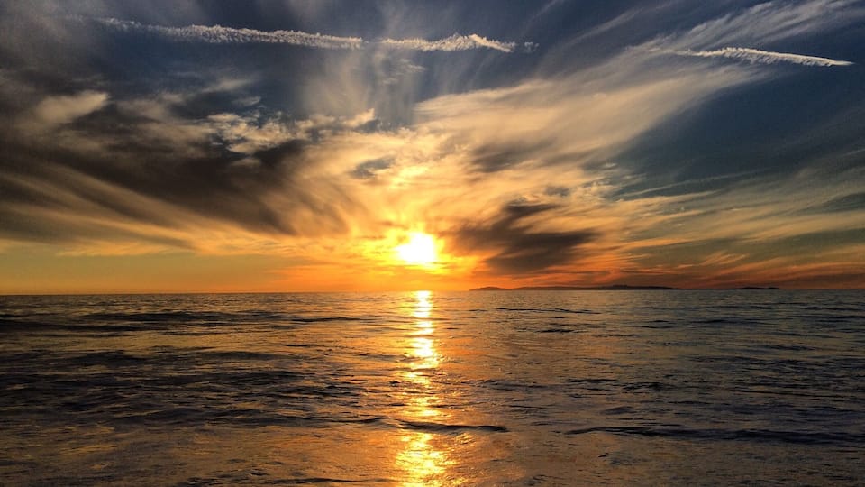 Beautiful sunset at Laguna Beach, California