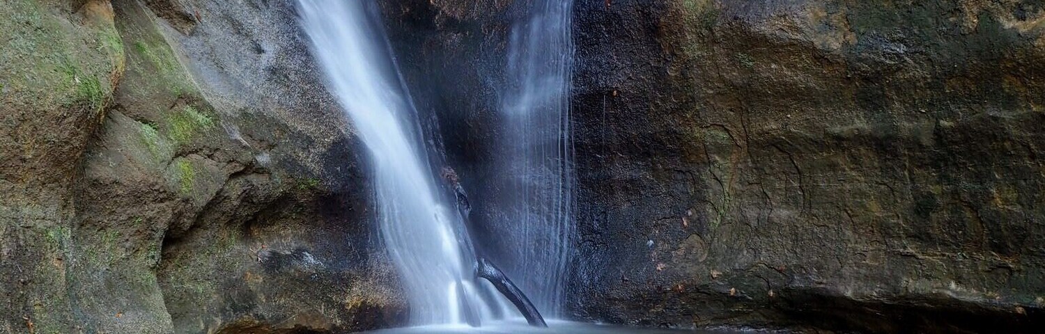 The double falls at the end of the box canyon.
Rockstull Nature Preserve is near enough to the other natural abstractions of Hocking Hills to include it in your plans, but far enough away to not have the crowds.