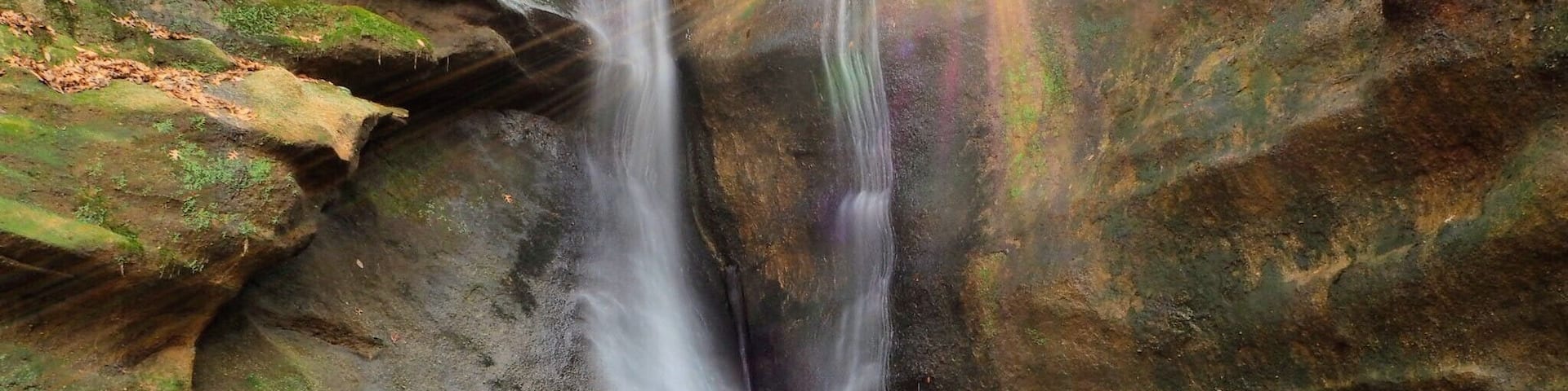 The double falls at the end of the box canyon.
Rockstull Nature Preserve is near enough to the other natural abstractions of Hocking Hills to include it in your plans, but far enough away to not have the crowds.
