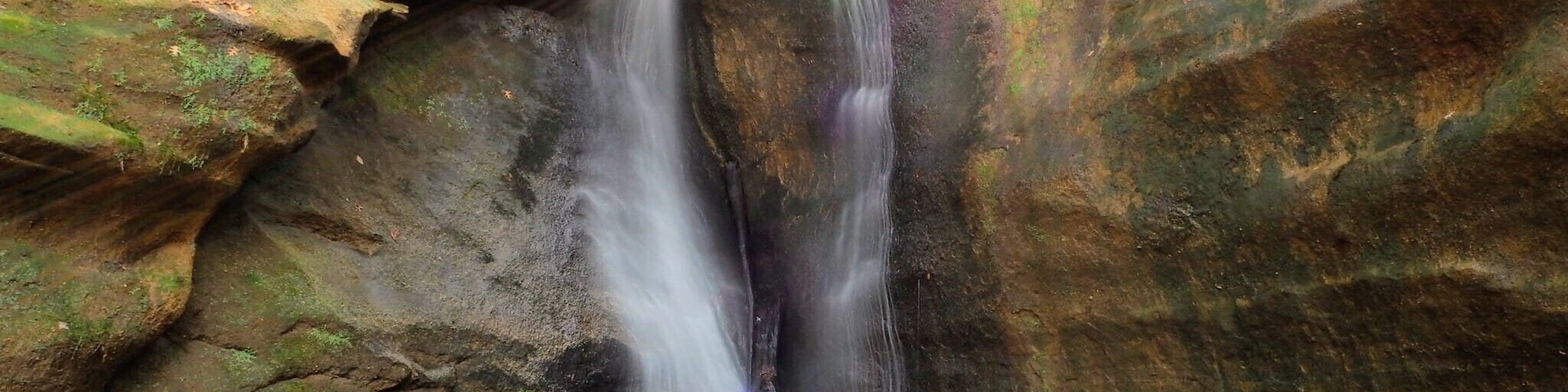 The double falls at the end of the box canyon.
Rockstull Nature Preserve is near enough to the other natural abstractions of Hocking Hills to include it in your plans, but far enough away to not have the crowds.