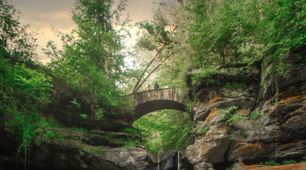 Old Man's Cave Upper Waterfall in Logan Ohio at Hocking Hills Park
