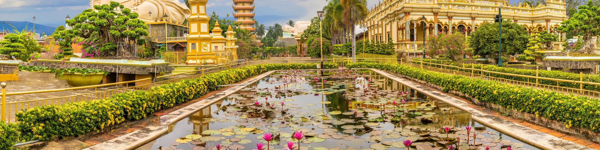 Landscape with Vinh Tranh Pagoda in My Tho, the Mekong Delta, Vietnam