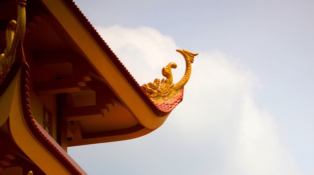 We decided to book a tour in order to see the Mekong Delta. This was our most convenient option at the time. Our first stop was Vinh Trang Pagoda. They gave us 20 minutes but I could have used hours to take this place in. There are three Buddha statues, each gigantic and distinctly different. One is the classic standing Buddha, one is the portly and jolly Pu-tai, and the final one is a reclining or sleeping Buddha. This temple is worth a visit if you're traveling under your own steam to the Mekong Delta.
#Asia # Vietnam #Architecture #Geometry #Pattern
