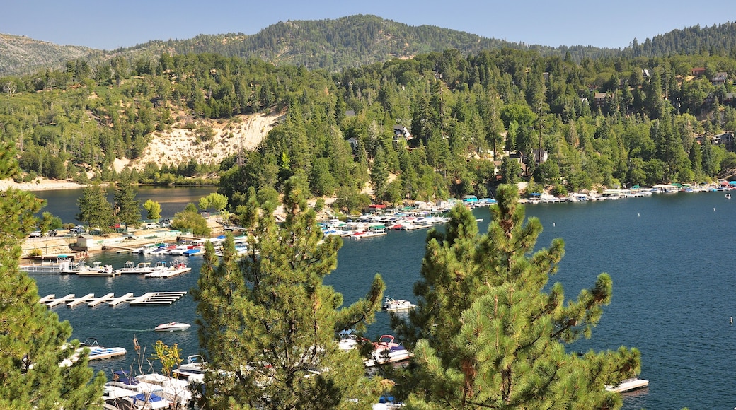 Looking over Lake Arrowhead and the scenic San Bernardino National Forest in Southern California.