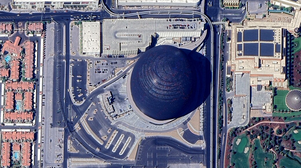 The Sphere Arena Las Vegas Technology and Architecture Aerial