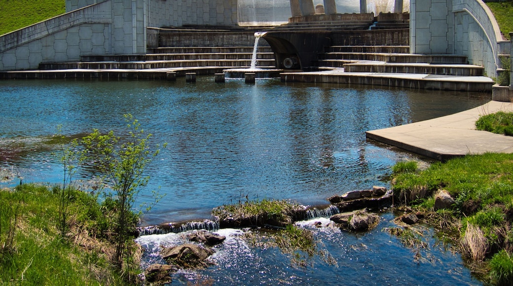 Beautiful view of the Black Hoof Park on Lake Lenexa Dam in Lenexa, Kansas