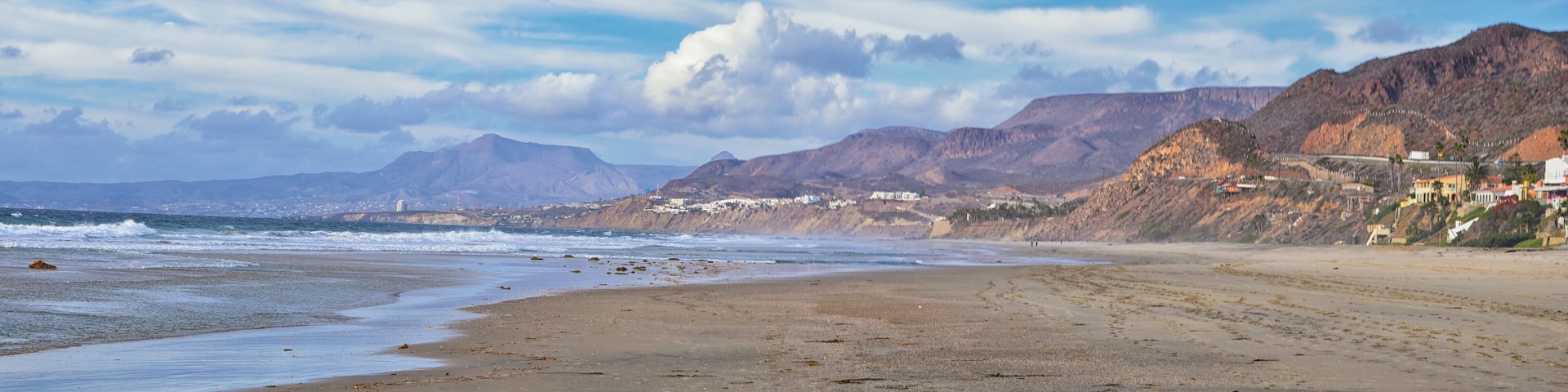 La Mision Valley landscapes and Beach in Mexico on the West Coast a small canyon near the Pacific Ocean that houses the Door of Faith and Buena Vida Orphanage, South of Tijuana, Mexico.