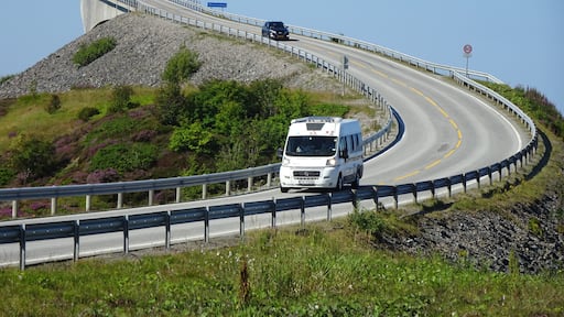 The Atlantic Road connects the island Averøy with the mainland via a series of small islands and islets spanned by a total of eight bridges over 8274 meters. #OntheRoad #ReDiscover