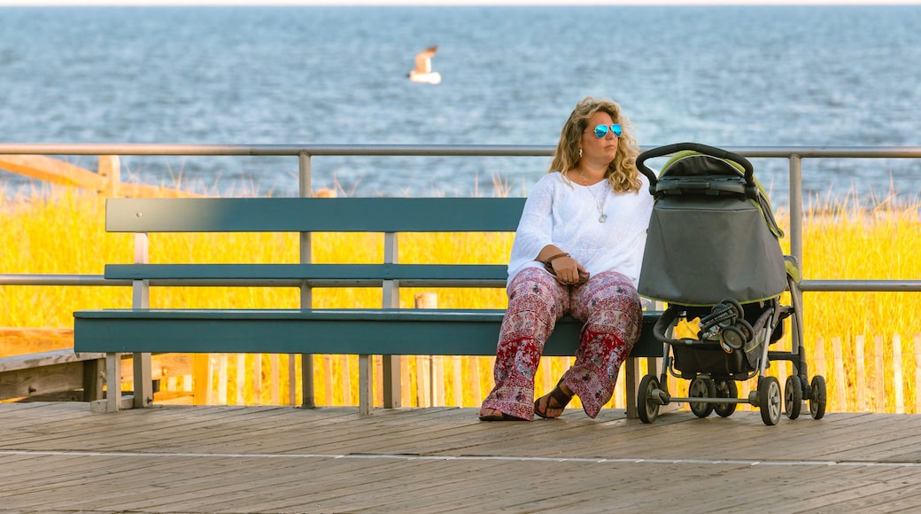 Women on Beach Boardwalk