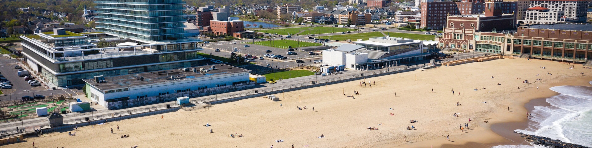 Aerial of Asbury Park NJ During Covid19 Pandemic
