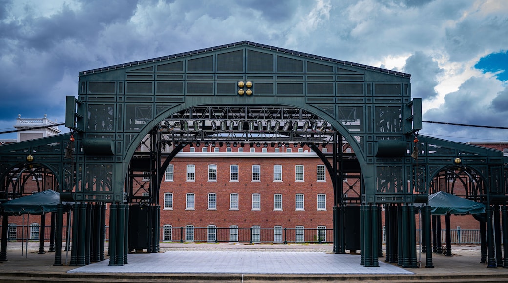 Boarding House Park in Lowell, Massachusetts, a popular grassy outdoor concert venue set on the historic grounds of former cotton mills