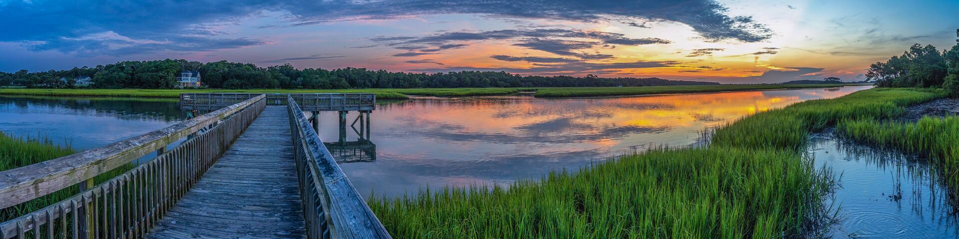 Marsh Channel Pier Sunrise 1