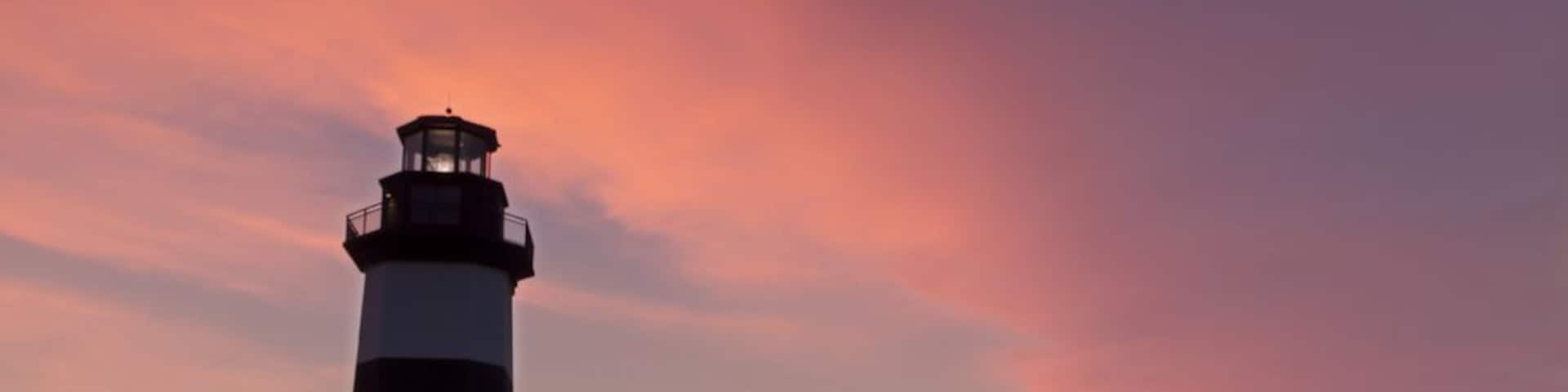 This lighthouse is located in Light Keepers Village, Cogulna Harbor, Little River, SC just off of US-17.