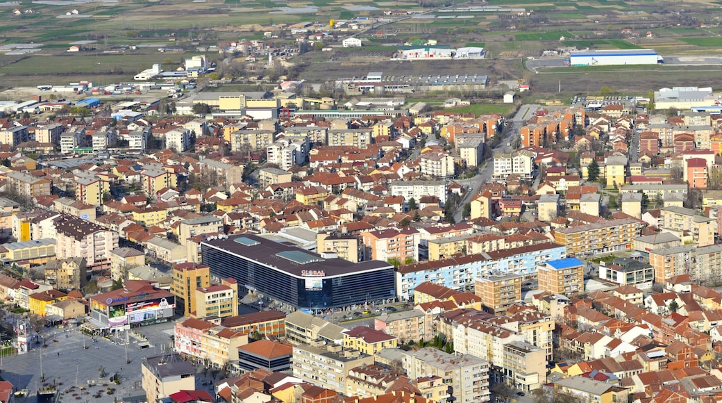 Aerial view of small town in Macedonia during summer