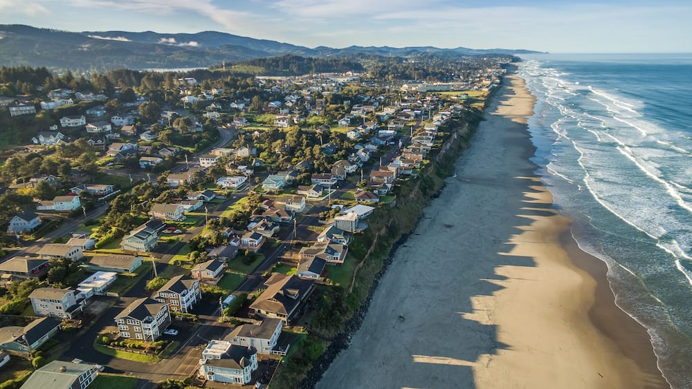 Lincoln City featuring landscape views, general coastal views and a coastal town