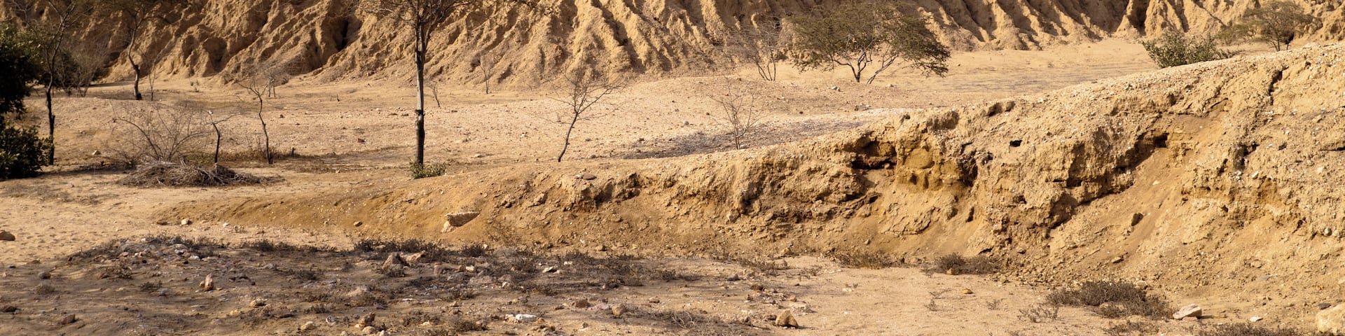Adobe pyramid at Tucumbe near Chiclayo Peru. Ruins of a pre-inca settlement inclusing many adobe pyramids