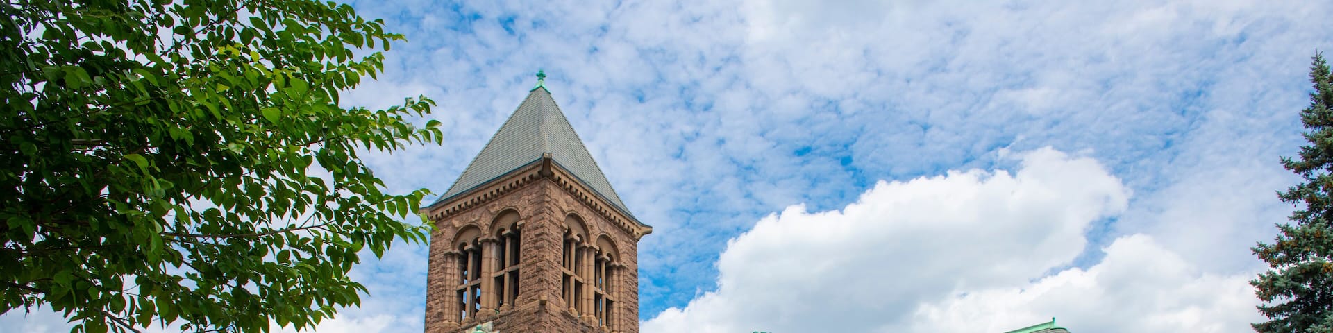 First Baptist Church of Malden at 493 Main Street in historic city center of Malden, Massachusetts MA, USA.
