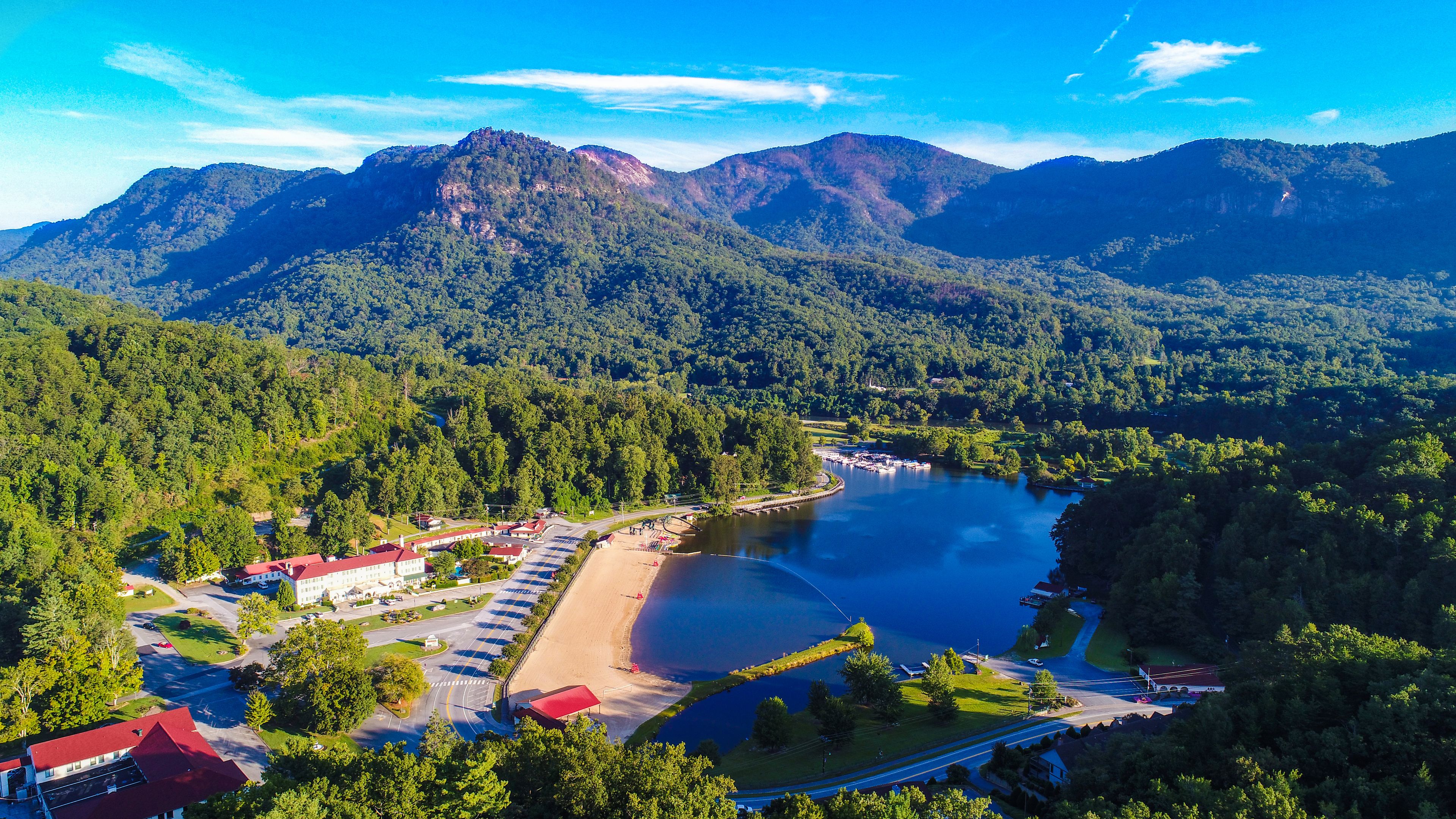 Drone View of Lake Lure, North Carolina, USA
