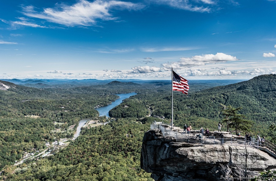 View of Chimney Rock overlooking Lake Lure in North Carolina, nestled in the Blue Ridge Mountains. Taken from the Opera Box.
#MyBackyard
#northcarolina
#chimneyrock
#blueridgemountains