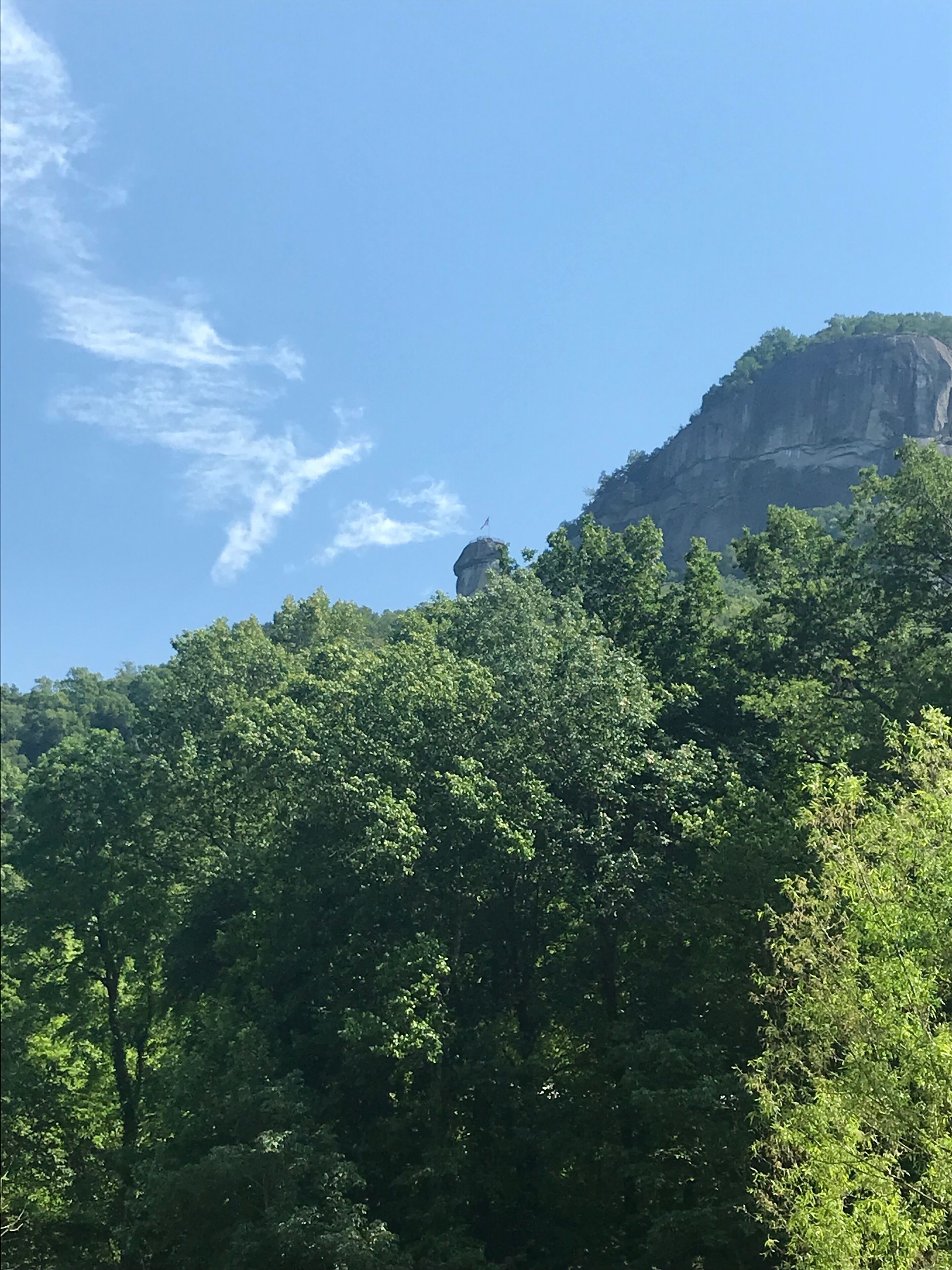 View of Chimney Rock from the ground.