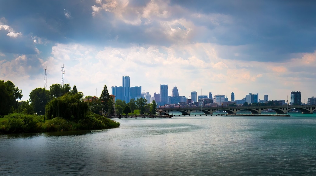 MacArthur Bridge with Detroit City From Belle Isle North Fishing Pier