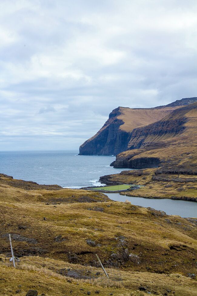 Crazy place to put a football stadium! From the village Eidi.
Read more about the Faroe Islands on: http://www.travelwithallsenses.com/faroe-islands-treat-for-all-senses/